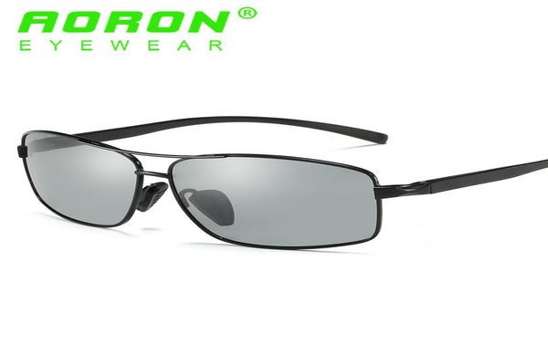 Moda masculina aoron marca óculos de sol polarizados pochromic óculos anti brilho hd condução descoloração espelho óculos de sol para 9931849