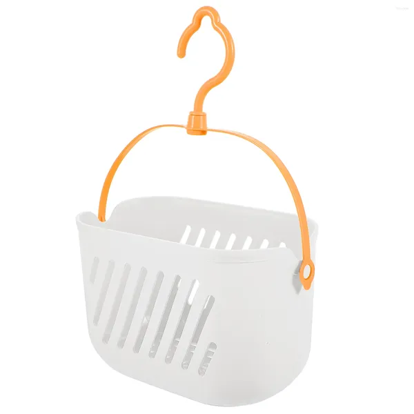 Ganci cestini portaoggetti da bagno in plastica con manico da appendere per organizzare l'organizzatore della doccia bianco da viaggio