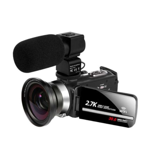 Cattura video nitidi con la nostra videocamera per vlogging da 27K abilitata WiFi con touch screen da 30 MP, zoom digitale 16X e cancellazione del rumore per YouTube e altro ancora