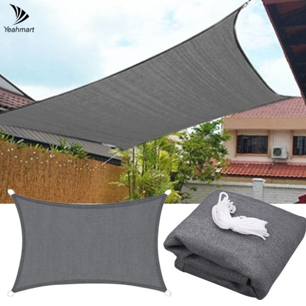 Reti HDPE Rettangolo Tenda Da Sole Vela AntiUV 185GSM Traspirante Parasole Tende a Rete Giardino Esterno Serra Patio Copertura Auto Ombra Panno