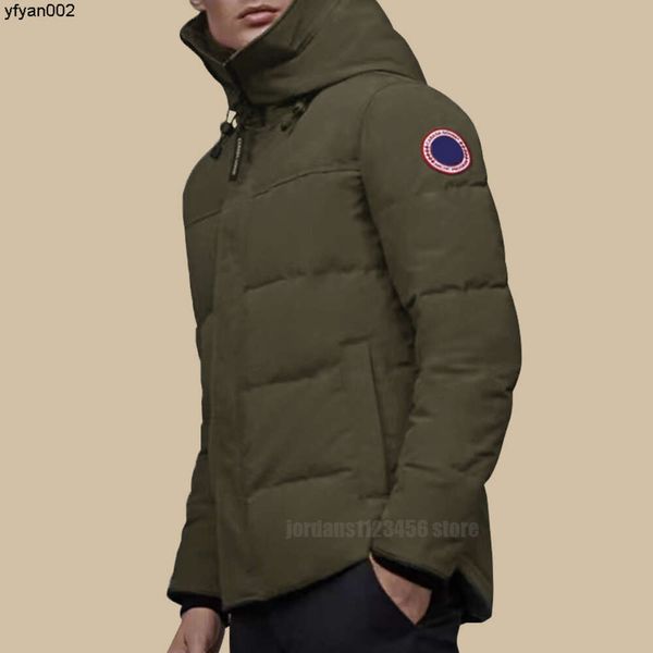 Дизайнерская мужская пуховая зимняя куртка с капюшоном Зеленое гусиное пальто