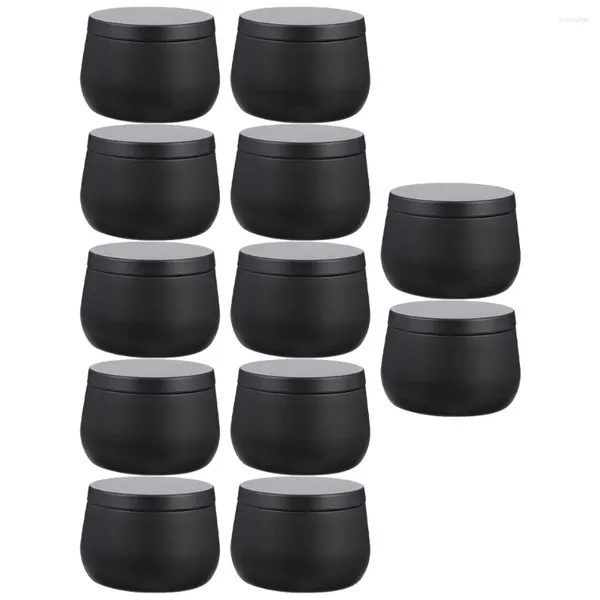 Garrafas de armazenamento 12 pcs metal pode barriga jar viagem retro decoração jóias lata flandres caixas de presente