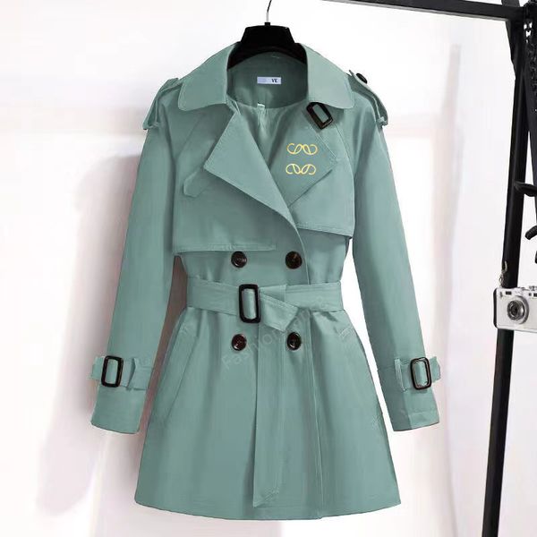 Тренч дизайнерского бренда, модное зимнее женское пальто, элегантный пояс, классический английский стиль, двубортный ремень, тренч S-3XL