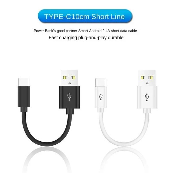 10 cm USB-Typ-C-Kurzkabel für Samsung Galaxy S9 Note 8 9 USB 3.0 Typ-C USB C 2A Schnellladungsdatenkabel Huawei P10 P40 Pro