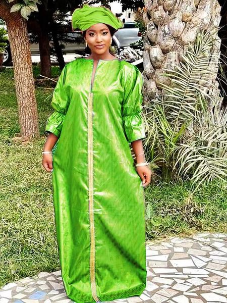 Roupas étnicas de alta qualidade Bazin Riche vestido de noite feminino - último traje de festa africana longo