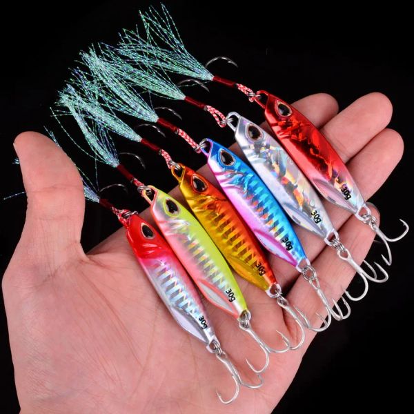 10pcs japen metal döküm jig set kaşık 10g-40g trolling sert yem bas balıkçı teknesi takas alabalığı jigging cazibesi tuzlu su lures