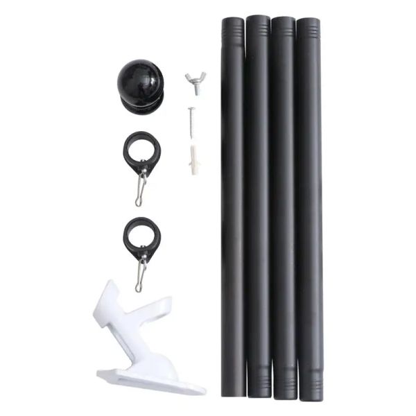 Accessori 1 Set 6FT Asta portabandiera per montaggio a parete Portico Asta portabandiera con staffa Kit asta bandiera professionale per rotazione esterna Parti per asta bandiera