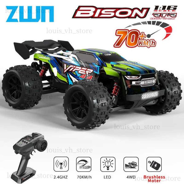 Auto elettrica/RC ZWN 1 16 70KM/H o 50KM/H Auto RC 4WD Auto telecomandate a grandezza naturale Auto elettriche Monster Truck alla deriva ad alta velocità VS Wltoys 144001 Giocattolo T240325