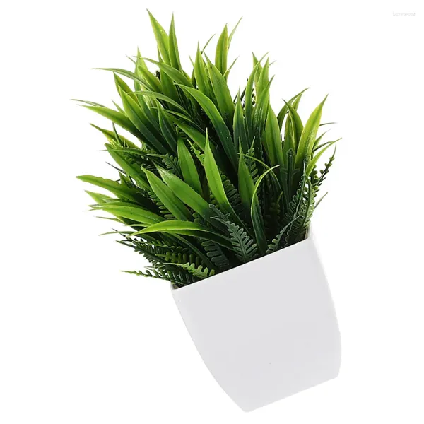 Flores decorativas bonsai realistas folhas verdes falsas planta em vaso artificial falso