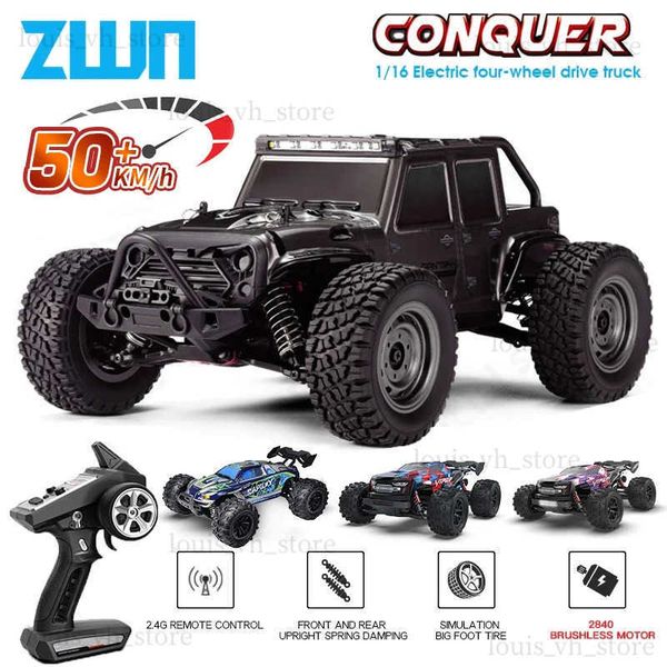 Auto elettrica/RC 50KM/H Auto RC con luci a LED 2.4G Radiocomandata Auto Buggy Fuoristrada Camion di controllo Ragazzi Giocattolo per bambini VS WLtoy 144001 T240325