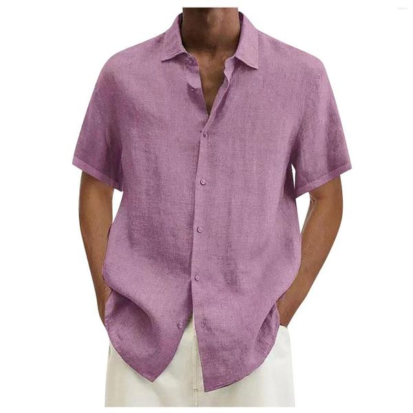 Magliette da uomo firmate primavera estate casual cotone lino tinta unita manica corta sciolto coreano recensioni molti vestiti