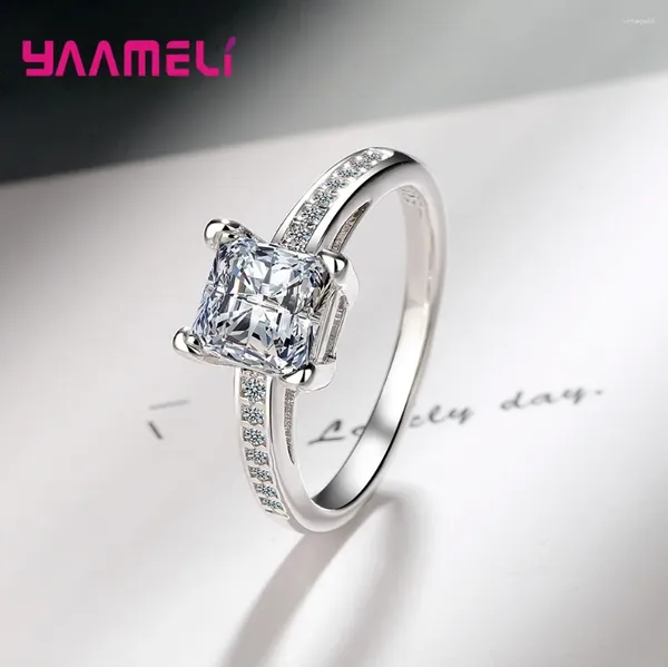 Anelli a grappolo in argento sterling 925 Dichiarazione colorata per le donne Ragazze CZ Cubic Zirconia Gioielli di lusso Regalo di San Valentino all'ingrosso