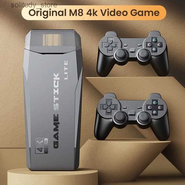 Lettori di giochi portatili Console per videogiochi 4K 64G stick con controller wireless per console di gioco TV portatile vintage 10000 integrati adatti per bambini 1/GBA Q240326