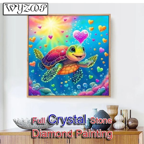 Stich 5d DIY Crystal Diamond Painting Baby Turtle Vollquadratische Mosaik -Sticksteuerstich -Stitch -Kit Home Docer Crystal Diamond Art 230914