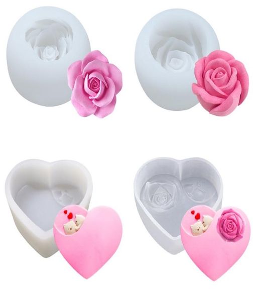 Силиконовая форма для цветов, розового шоколада, мусса, форма для торта, ледяной шар, в форме сердца, мыло ручной работы, инструмент для изготовления свечей6734289
