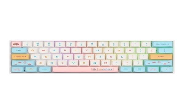 Клавиатуры Epomaker SK61 Смазочный механическая клавиатура RGB Cable NKRO для Win Mac Gateron Optical Switch Teclado 22101839907228207