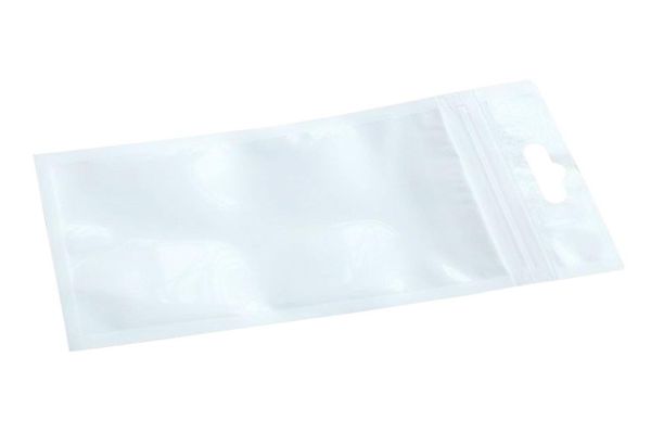 500 шт. лот, цельный прозрачный белый пластик, молния, розничная упаковка, сумка для зарядного устройства для кабельного автомобиля, аксессуары для мобильных телефонов, упаковка b7379888