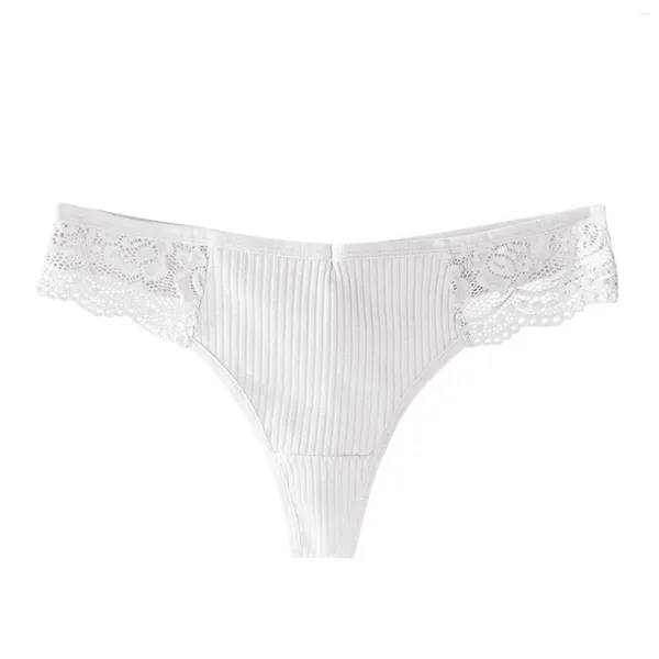 Calcinha feminina tanga sexy renda retalhos tangas underpant baixo crescimento garfo alto t-calças roupa interior festa clubwear pantys