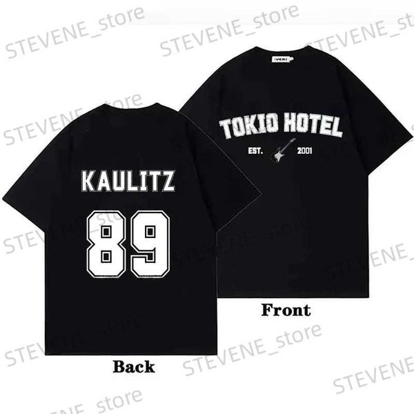 Мужские футболки Рок-группа Tokio Hotel Kaulitz Футболка с принтом Хлопковая футболка Trend Short Slve T Мужчины Женщины Хип-хоп Strtwear Футболка Одежда T240325