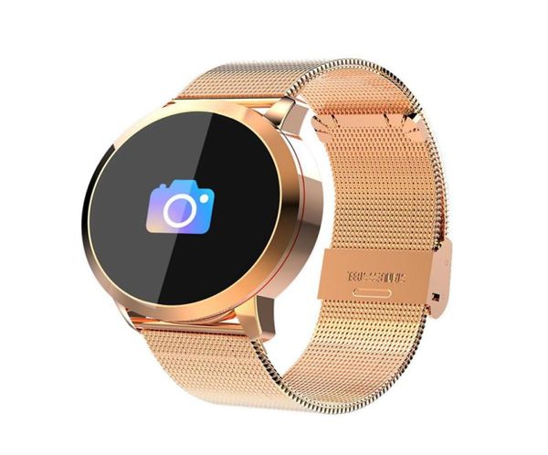 Q8 Runde Smart Watch mit Metallarmband Farbe Blutsauerstoff Herzfrequenzmesser Informationen Push Bluetooth 40 Smartwatch5143475