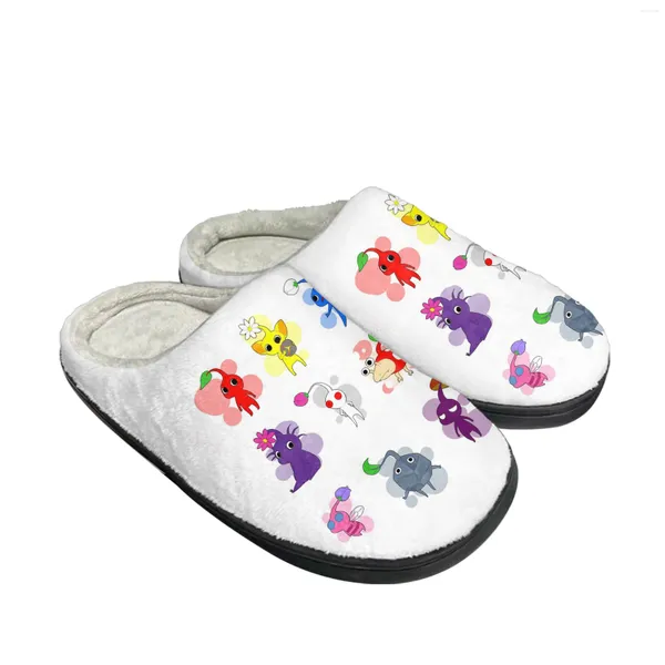 Pantofole pikmin home cotone cartoniy game da uomo da donna adolescente camera da letto peluche casual mantieni la nuova estate calda con scatola sz 36-45