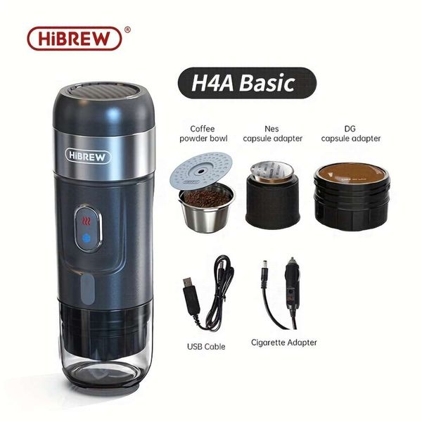 Hibrew Portable Hine para carro em casa, DC12V Expresso Maker Fit Nexpresso Capsule Coffee Powder H4a