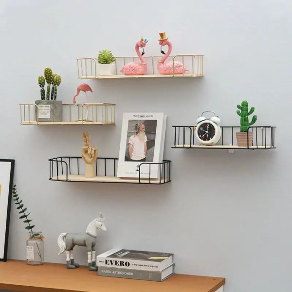 Cremalheiras simples divisória de decoração para casa com prateleiras na parede da sala de estar, rack de armazenamento de parede do quarto, decoração de parede de fundo