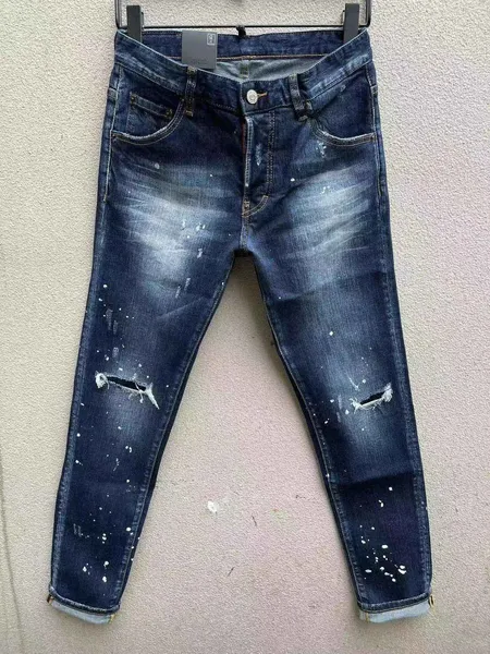 Designer-Jeans für Herren, lila Jeans, Damenhose, lila Jeans, High Street, lila Retro-Farbfleck, schmale Füße, Mikro-elastische Jeans, Hip-Hop-Jeans mit Reißverschluss und Loch in Übergröße