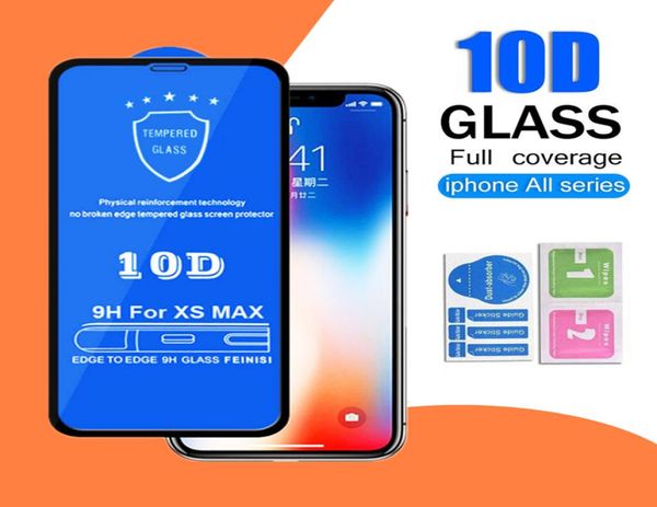 Полноэкранная защитная пленка 10D для iPhone 13 12 mini 11 Pro XS Max XR X 8 7 6 Plus с изогнутым краем, твердость 9H, закаленное стекло5760100