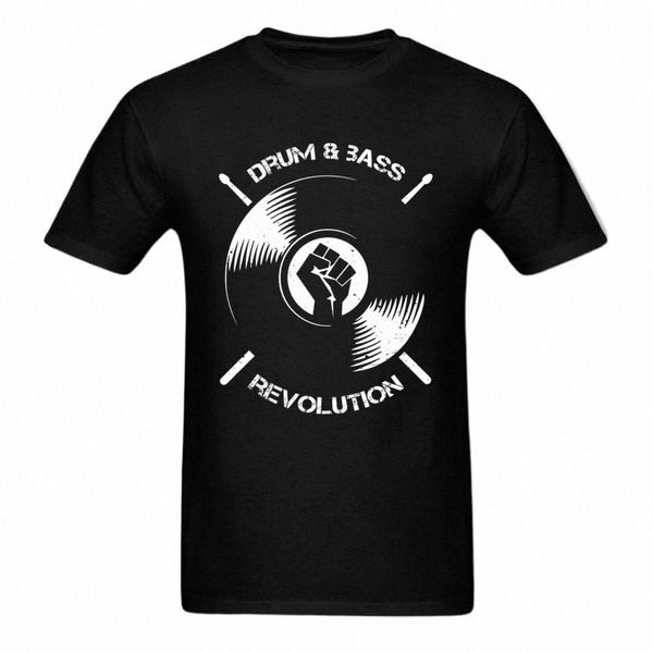 США People's Power Party Футболки Drum And Bass Revoluti Music Records Мужская крутая футболка 100% хлопчатобумажные футболки с короткими рукавами и принтом d1XZ #