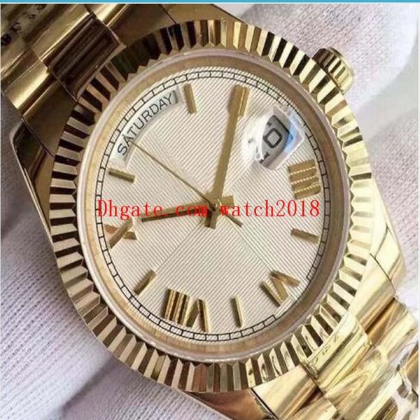 Caixa original Luxo 40mm 228235 18K Gold Sapphire Cystal Roman Number Men Watches Automatic Mechanical Movem