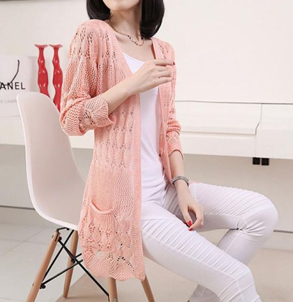 Women Women Sweater Korean Cardigan Women Lace Lace Lana Lana Knitting Cardigans Long Managre da maglieria Cavo di maglieria femmina YF95811864983