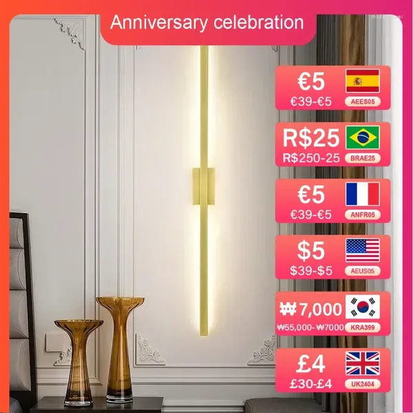 Duvar lambası Modern Akıllı Led Sconce Kapalı Ev Dekoru Yatak Odası Oturma Odası Aydınlatma Kanepe Arka Plan AC85-265V