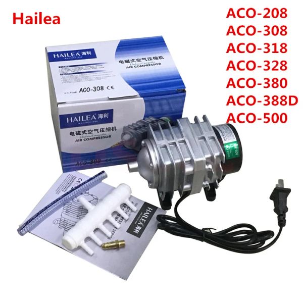 Accessori 220V Hailea ACO208 308 318 Compressore d'aria elettromagnetico portatile koi fish tank bolla Acquario pompa di aria stagno aeratore