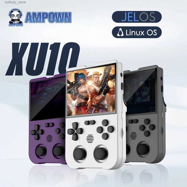 Портативные игровые плееры Портативный игровой плеер Ampown XU10 с 3,5-дюймовым экраном I, аккумулятором 3000 мАч, встроенной портативной игровой консолью в стиле ретро в системе Linux Q240326