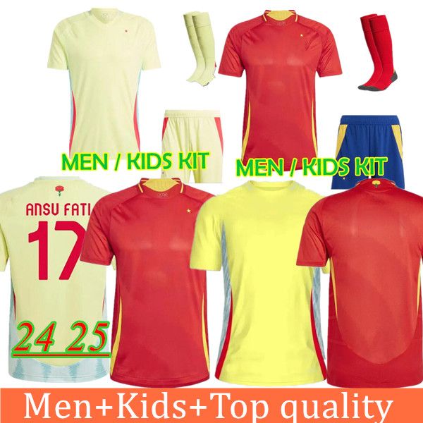 SpANiSh Maglia da calcio della squadra nazionale 2024 Maglia da calcio MORATA FERRAN ASENSIO 24 25 Euro Cup SpANiSh 2025 Kit da uomo per bambini Set Home Away Camisetas Espana OLMO ANSU