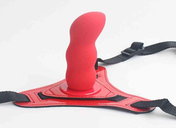 Nxy Dildo Dongs Sex Toys Lesbiche Strapon Dong 49 pollici Silicone rosso Realistico cinturino anale o vaginale su prodotti sessuali con dildo 2204265356126