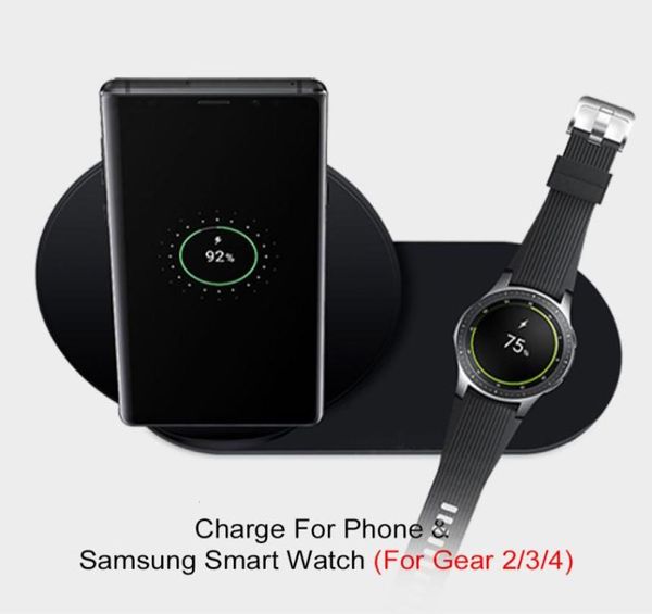 Быстрое беспроводное зарядное устройство Qi 2 в 1 для Samsung gear S3 S4, зарядное устройство Galaxy S9 S8 S10 note 10 is 98, быстрая зарядка8429256