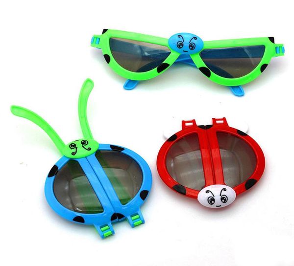 Óculos de sol joaninha para crianças, óculos de sol para crianças, dobrável, deformação, adereços de desempenho, óculos de sol para crianças, tamanho 9804535