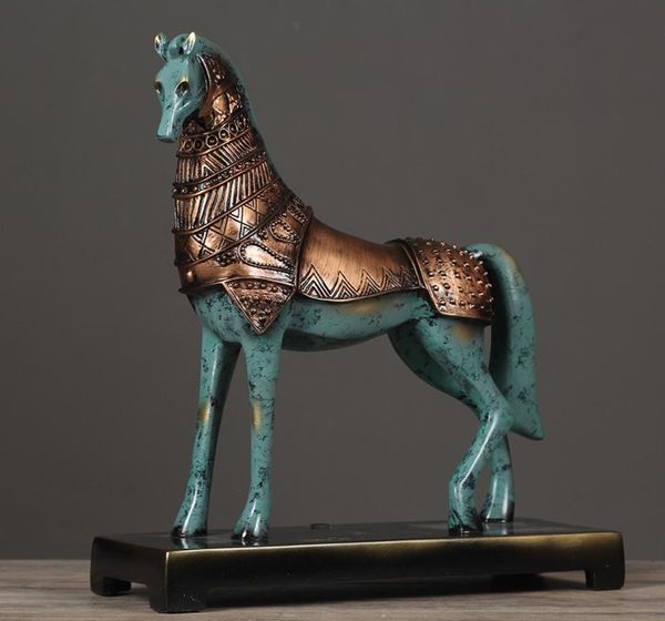 Retro Kunsthandwerk Imitation Bronze Kriegspferd Ornamente Heimdekorationen Weinschrank Büro Desktop Ornamente9609637
