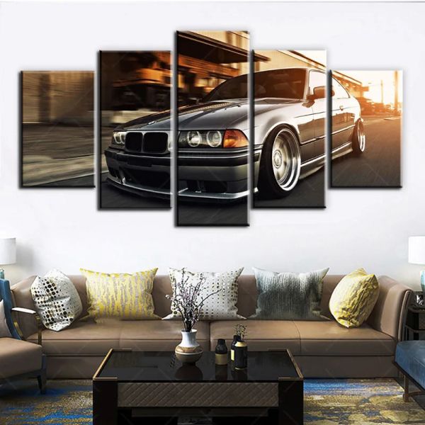 Kalligraphie, keine gerahmte Leinwand, 5 Panel, E36-Sportwagen, modular, HD, dekorative Wandkunst, Poster, Bilder, Schlafzimmer, Heimdekoration, Gemälde