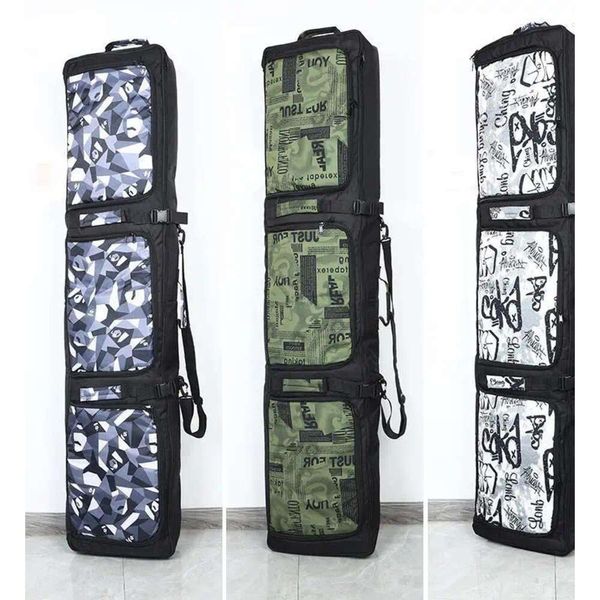 Sacos ao ar livre saco de esqui camuflagem snowboard mochila prancha de surf seco molhado separação skate equipamento de roda única viagem