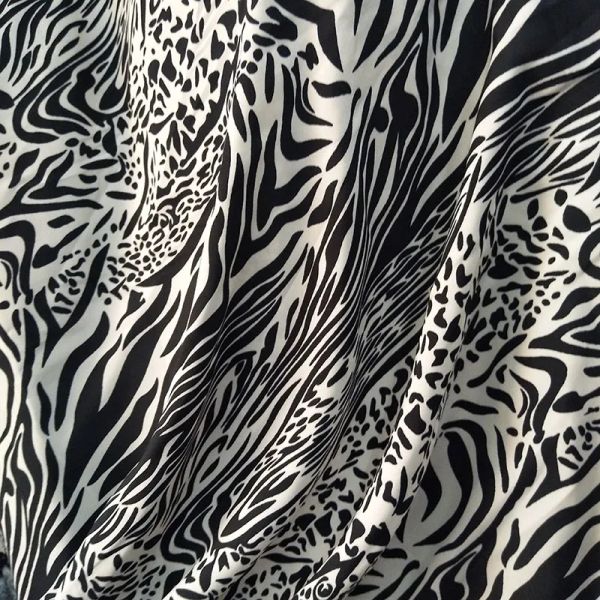 Tecido lindo tecido de chiffon branco sexy leopardo zebra impressão imita uma saia de chiffon de seda