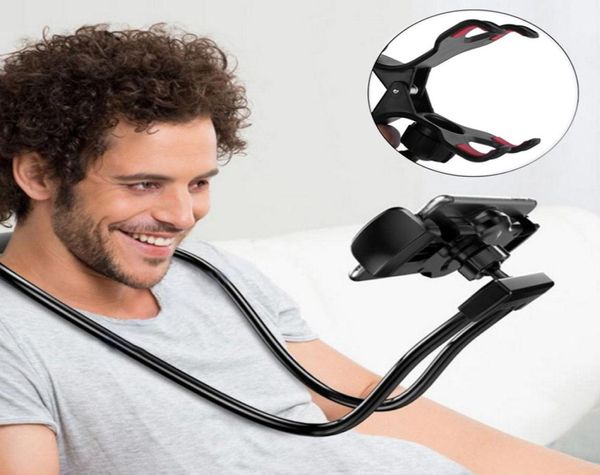 Suporte flexível do telefone móvel pendurado pescoço preguiçoso colar suporte cama 360 graus telefones suporte para iphone xiaomi5313137