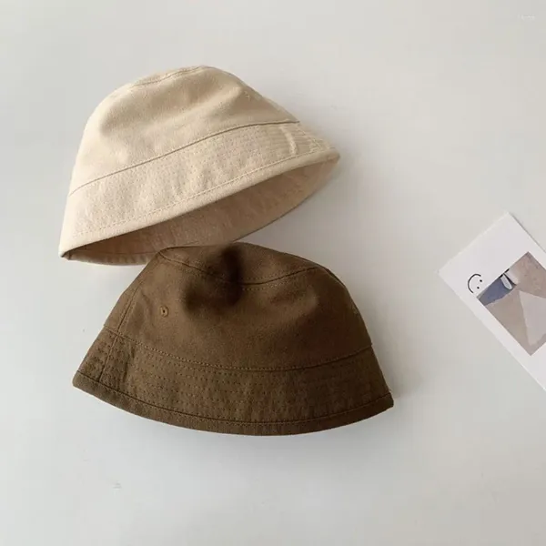 Berets Frauen/Baby Baumwollstoff Eimer Hüte 4 Farben Unisex Sonnencreme Panama Hut Sunbonnet Cap