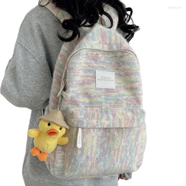 Mochila Moda Estilo Coreano De Pelúcia Kawaii Girl Travel Book Bags College Lady Laptop Mochilas Bonito Mochila Schoolbag