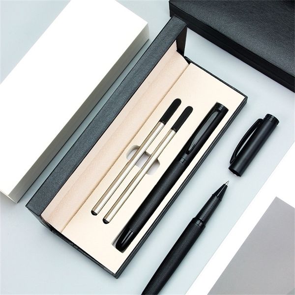 1 Set Luxus-Kugelschreibermine aus Metall und Box mit Kombinationsstiften für geschäftliches Schreiben, Büromaterial, individuelles Geschenk 240307