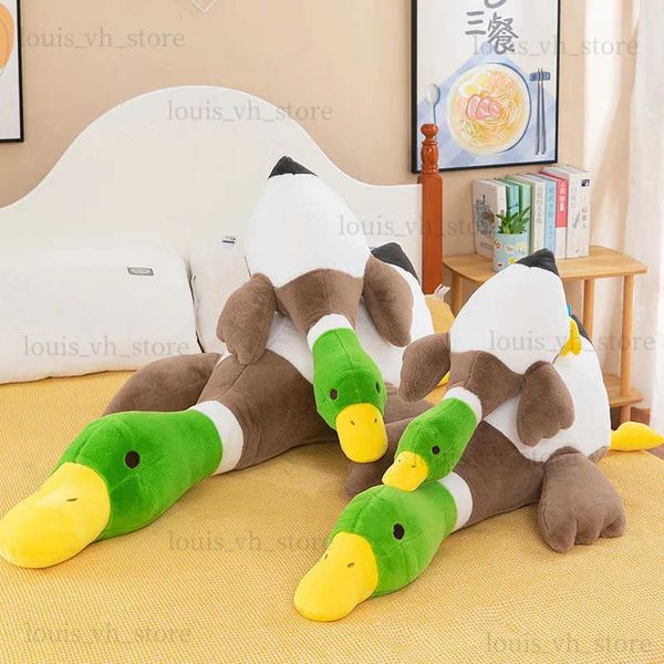 Plüschpuppen 70-115 cm Kawaii Riesige Ente Plüschtier Niedliche große Gans Stofftier Weiche Puppe Sofa Schlafkissen Kinder Niedliches Geschenk Raumdekoration T240325