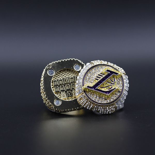 2020 JAMES Lakers Basketball Team Champions Championship Ring mit Holzbox Souvenir Männer Frauen Junge Fan Geburtstagsgeschenk 2022 2023 Hip Hop Schmuck Sport Punk