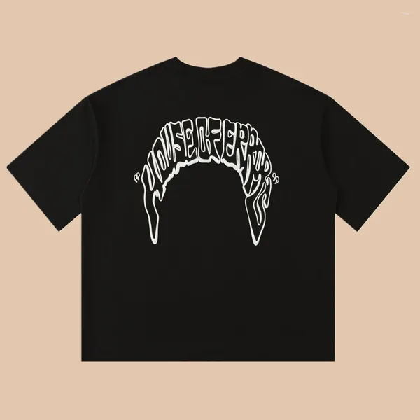 Männer T Shirts 2024 HAUS DER FEHLER Streetwear Mode Gedruckt Muster Lose Übergroße Kleidung Baumwolle Tops Shirt Tees Für Männer unisex